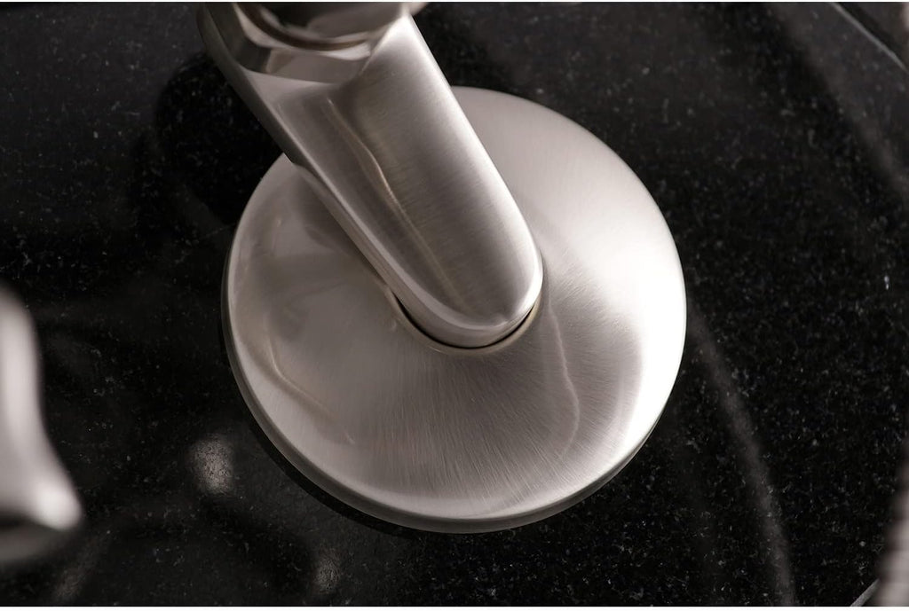 Kingston Brass KS266SN Clawfoot Tub Faucet with Hand Shower, Adjustable 6 in. Centers, Brushed Nickel, 7‑3/16 in. Reach