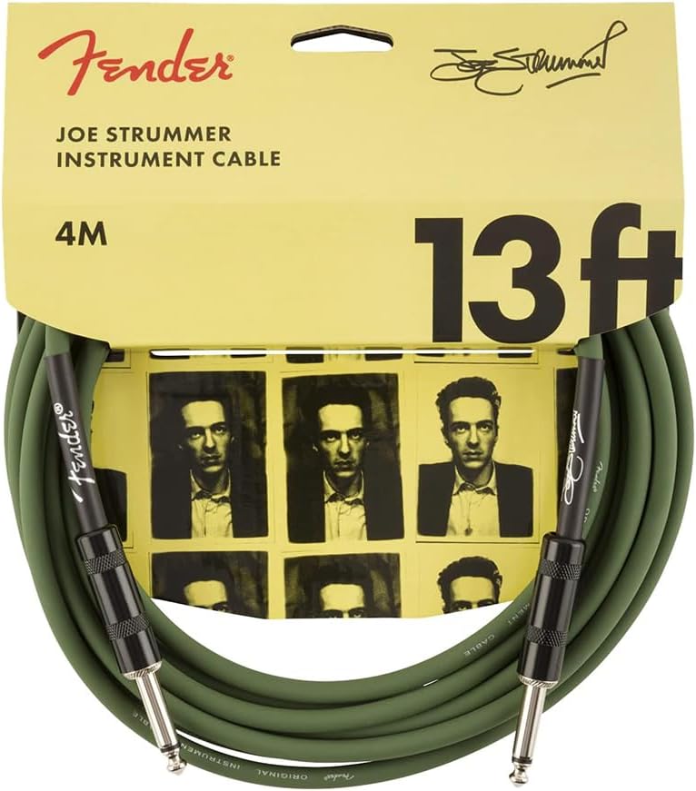 Fender Frontman 10G Guitar Amplifier (2311000000) Bundle with Fender 13ft Straight/Straight Joe Strummer Instrument Cable (Drab Green)