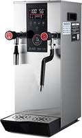 12L Commercial Milk Frother Machine, IPX3 Waterproof 2500W Electric Hot Water Dispenser with Timer, Fast Heating for Cafe, Coffee Shop, School, Restaurant Countertop Silver-110V