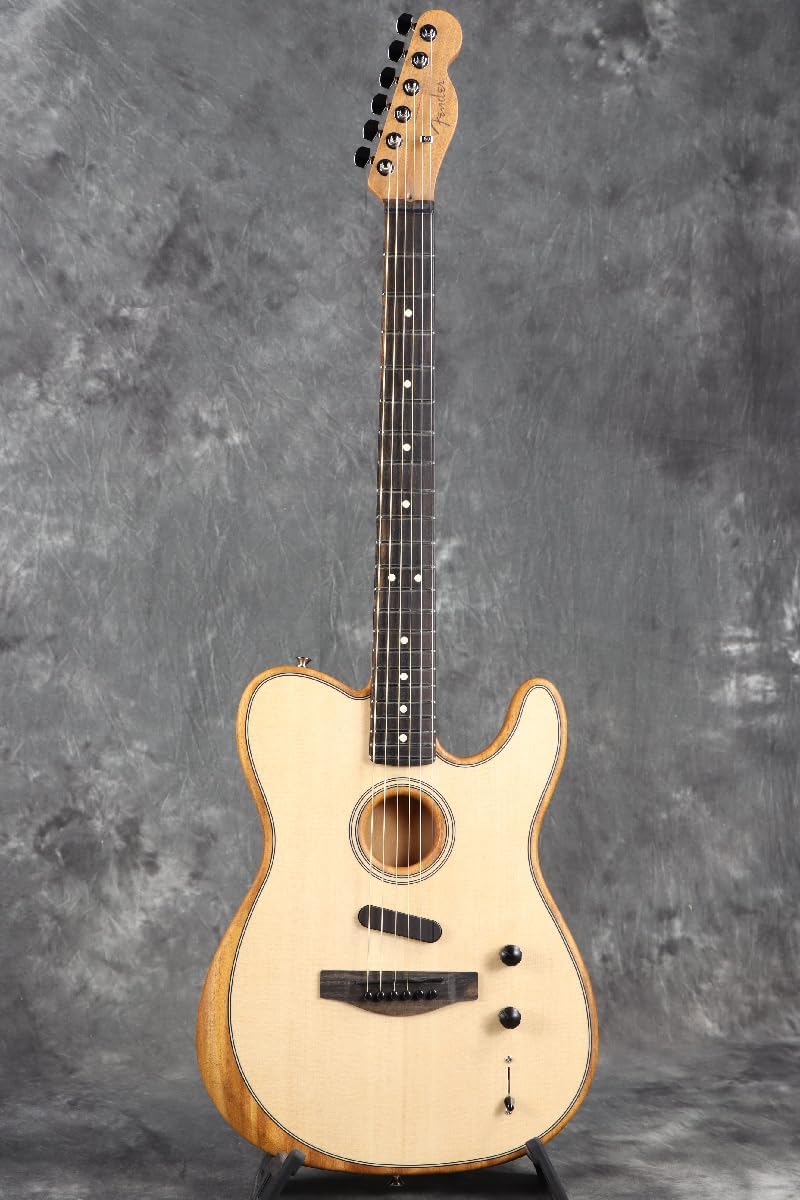 Fender American Acoustasonic Telecaster Acoustic Electric Guitar, with 2-Year Warranty, Natural, Ebony Fingerboard, with Gig Bag
