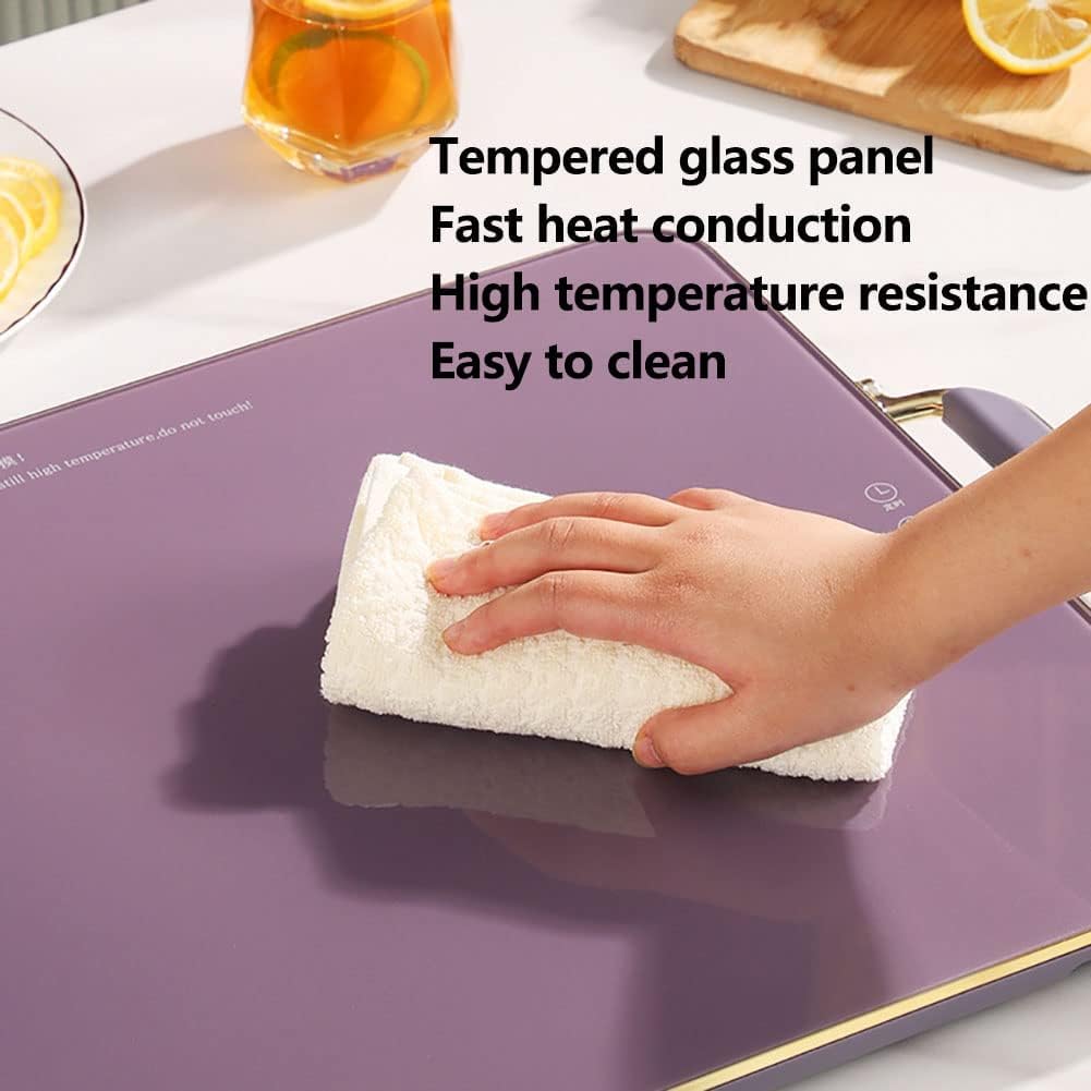 Plate Warmer Food Warmer Plate 300W Electric Ultrathin Glass Warming Tray Hot Plate with 80-120 °C 3 Gears AdjusTemperature Control 4H Timer and Touch Panel for Buffets Home Dinner