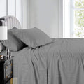 Royal Hotel Bedding Stripe Sheets - Split-King: Adjustable King Bed Sheets - 5PC Bed Sheet Set - 100% Cotton - 600 Thread Count - Deep Pocket, Split King, Gray