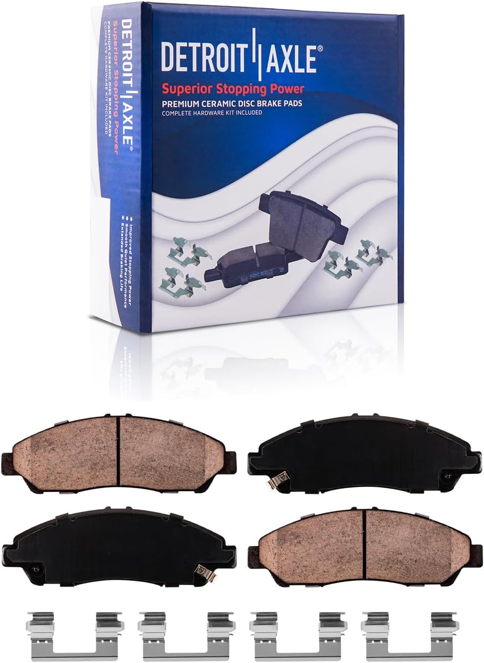 Detroit Axle - Brake Kit for Acura 2014 2015 2017 2018 RLX [Sport Hybrid SH-AWD], Disc Brakes Rotors Ceramic Brake Pads Replacement: 12.99' inch Front and 12.20' inch Rear Rotors