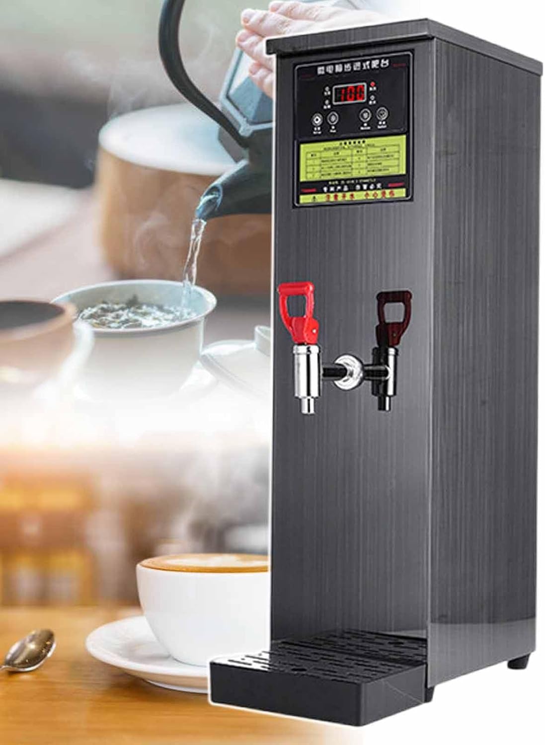 Commercial Hot Water Dispenser Boiler, Electric Catering Boiling Water Machine, Temperature Adjustable, 50L/H Large Output, Quick Brewing for Coffee, Tea, Milk, Hot Drinks,Black
