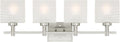 Westinghouse 6304100 Alexander Four-Light Indoor Wall Fixture, Brushed Nickel Finish with Rippled White Glazed Glass