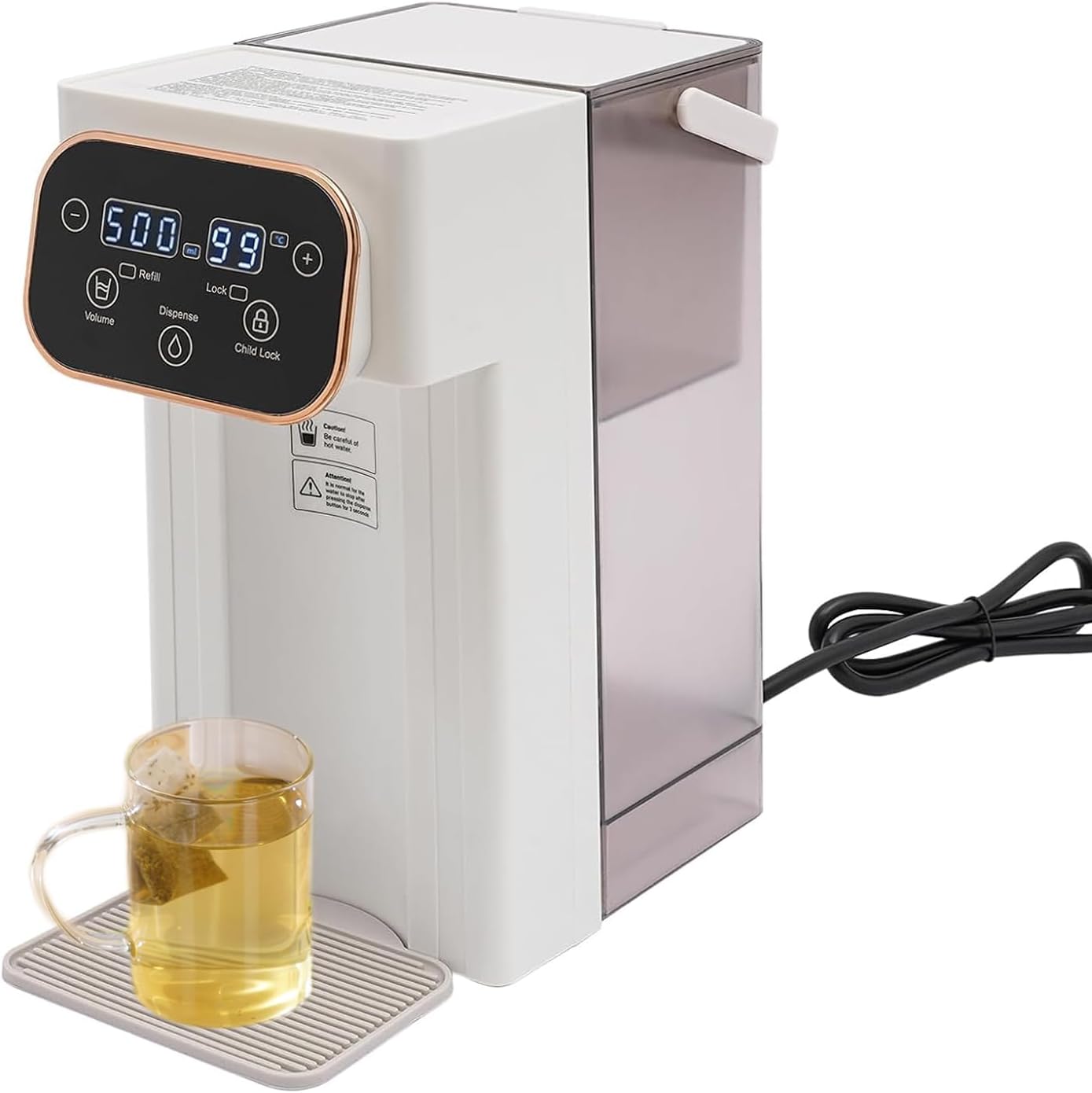 Instant Hot Water Dispenser, 2000W Countertop Water Filter System with 3L Super Large Water Tank and Safety Lock, 12 Temperatures&8 Volume Settings, Instant Heating for Coffee & Tea