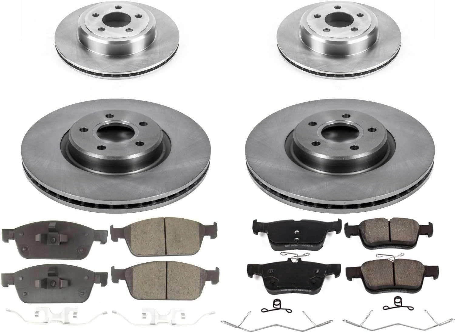 PowerStop Front and Rear Brake Kit for Ford Escape 2017-19 - Z17 Ceramic Brake Pads & Disc Rotors Replacement, KOE7569