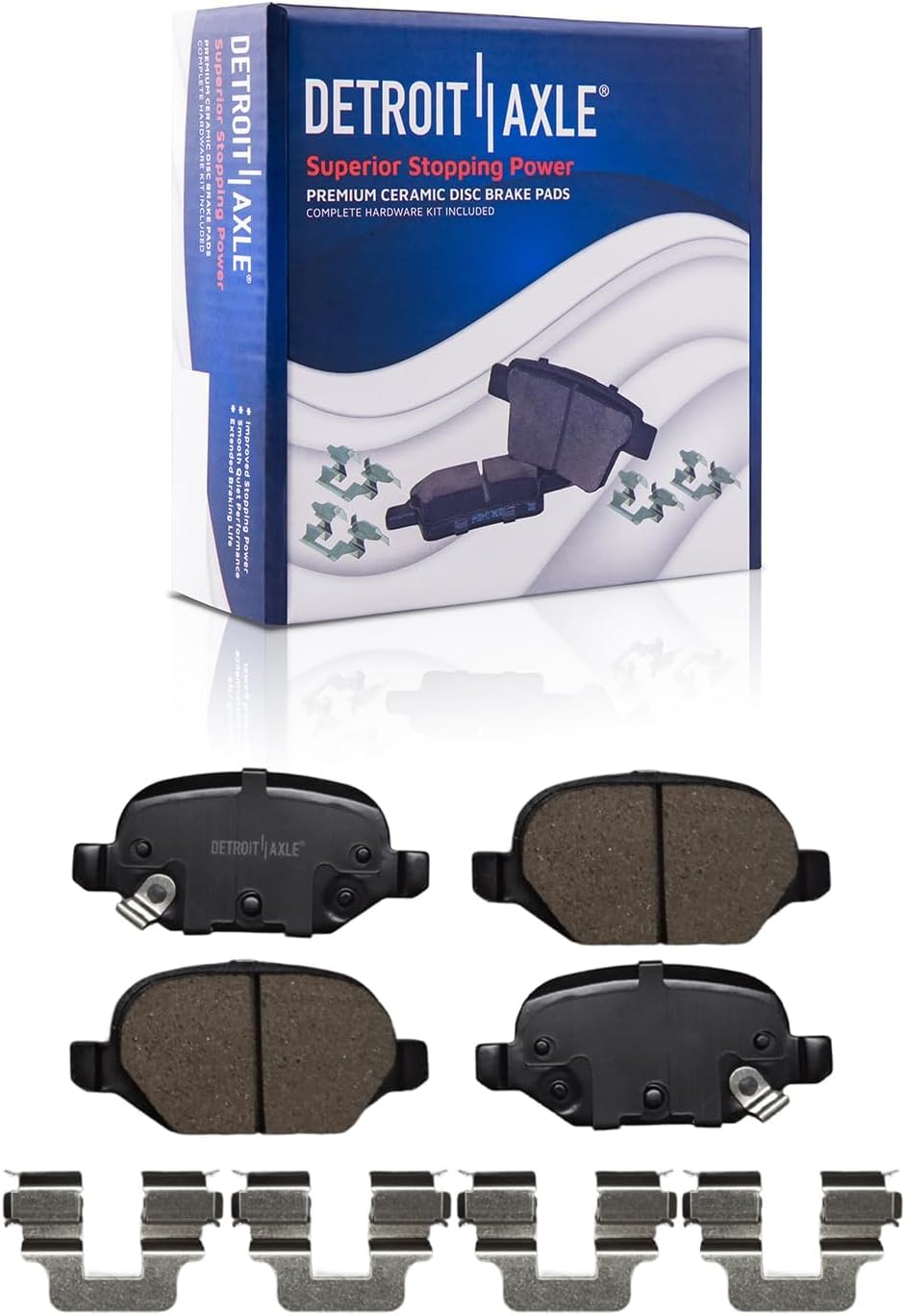 Detroit Axle - 8pc Brake Kit for Fiat 500 2012-2017, Disc Brake Rotors 2013 2014 2015 2016 Ceramic Brakes Pads Replacement : 10.12' inch Front and 9.45' inch Rear Rotor