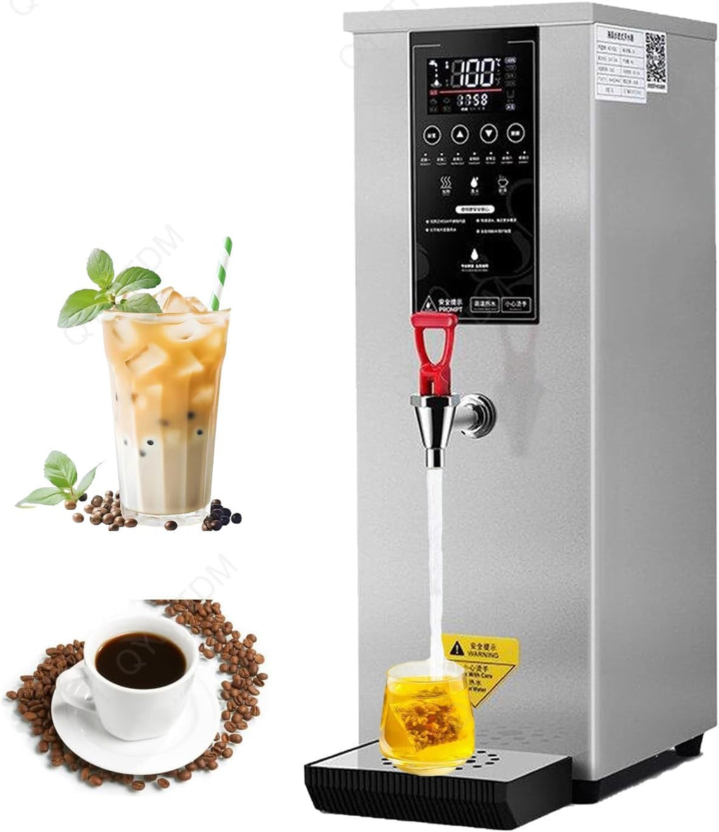 Commercial Hot Water Dispenser 25L, 2.5kW Drinking Hot Water Boiler, Electric Countertop Step-Heating Boiler, Non Drip Tap, Fast Boiling Water (Silver)