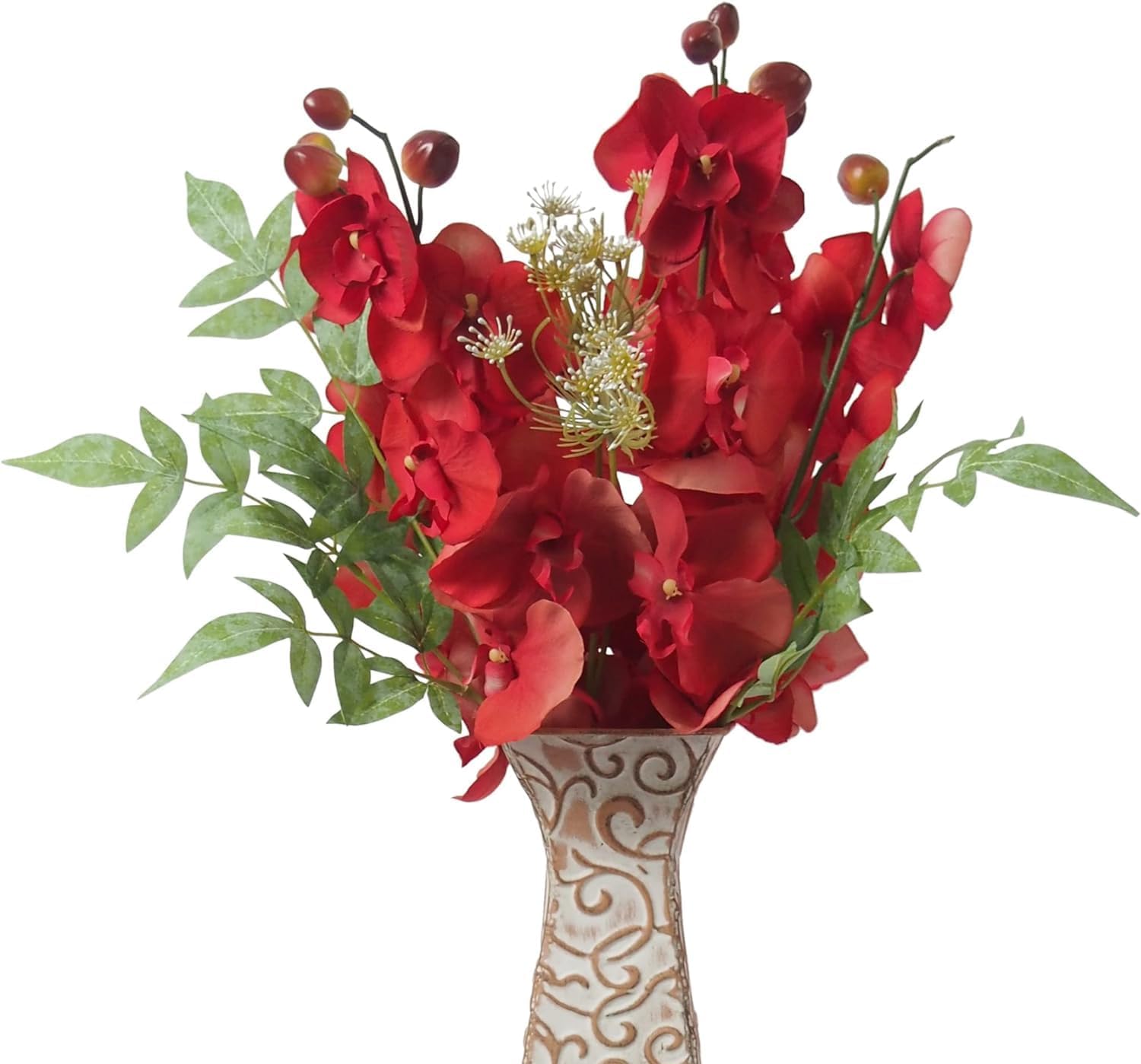 Hosley 144 Pack Artificial Phalaenopsis Orchids – 28' Tall Salmon Fake Orchid Stems for Vases, Wedding Centerpieces, Farmhouse & Home Décor, Office Displays & Flower Arrangements