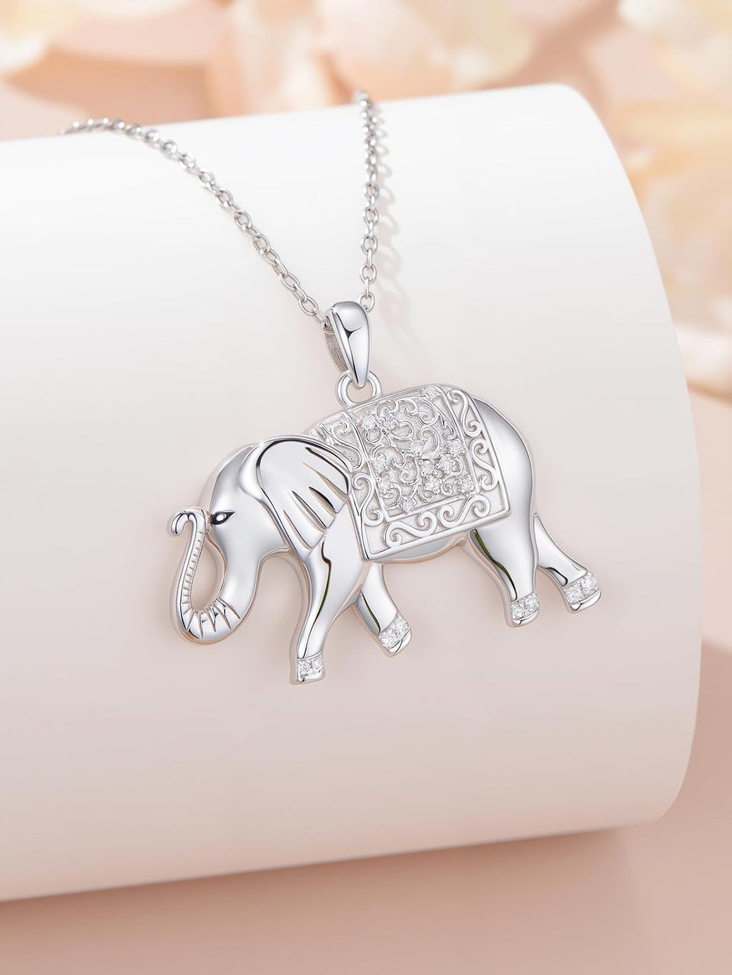 ZBA Natural Diamond Animal Necklaces for Women, 18k Gold Plated 925 Sterling Sliver Fine Jewelry Meaningful Gifts (Color F-G/Clarity I1-I2)