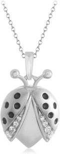 0.12 Cttw Moissanite Delicate Ladybug Pendant Necklace Jewelry Gifts for Women with 18' Inch Chain In 14K White Gold Over Sterling Silver (D Color & VVS1 / VVS2 Clarity)