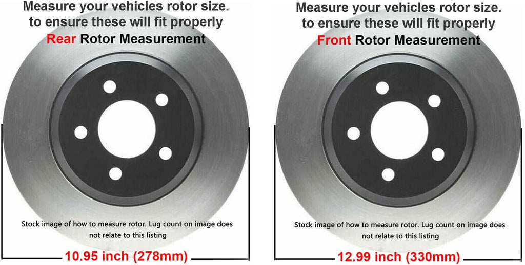 Detroit Axle - 8pc Brake Kit for Jeep 2014-2022 Cherokee [Single Piston Caliper], Drilled and Slotted Brakes Rotors Ceramic Brake Pads Replacement: 12.99' inch Front and 10.95' inch Rear Rotors