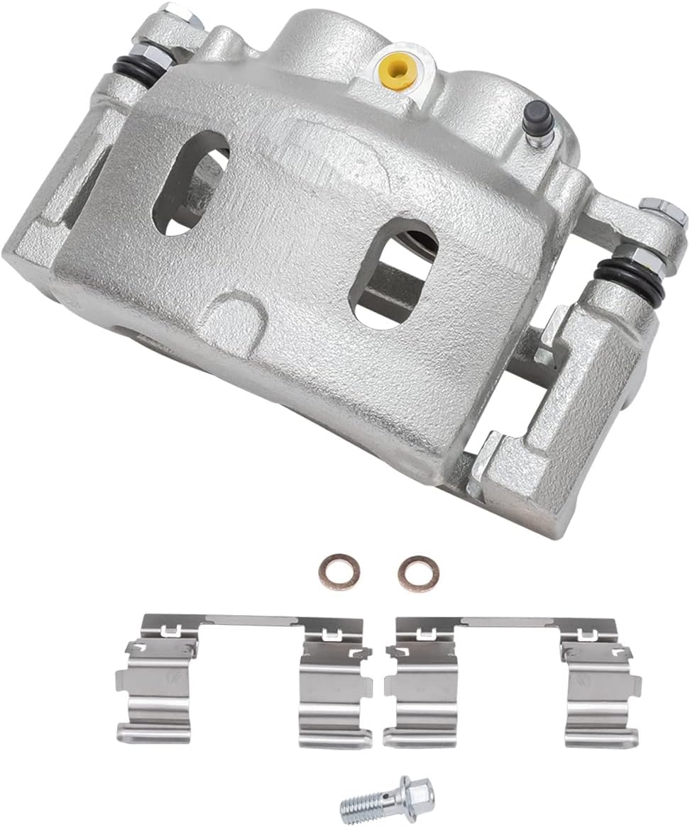 Detroit Axle - Front Brake Kit for 2008-2018 Chevy Silverado 1500 GMC Sierra 1500, Tahoe Avalanche, Yukon XL Suburban Express Savana 1500, Cadillac Escalade, Right Brake Caliper, Ceramic Brakes Pads