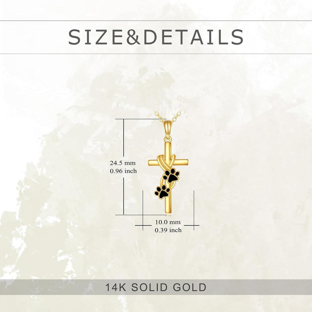KECHO 14k Real Gold Cross Jewelry Gifts for Mother Grandma Sister Cross Pendant Necklace for Women