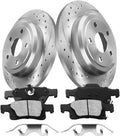 Rear Brakes and Rotors Kit Compatible with 2011-2020 Jeep Grand Cherokee, 2011-2020 Dodge Durango | 53061 & D1498-8698 | 329.9mm(13in)| Low Dust Noise Free-Drilled Slotted Brake Rotors Kit