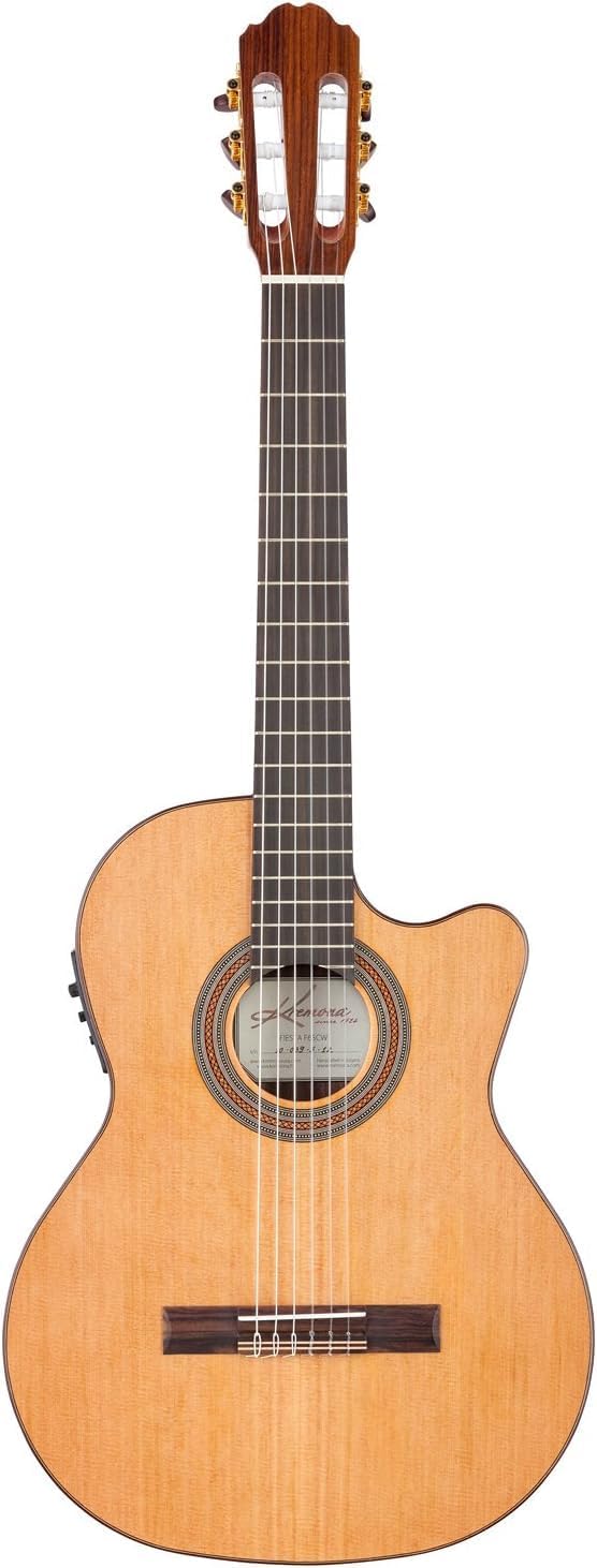 Kremona F65CW – Acoustic/Electric Nylon String Guitar – Handmade in Europe – Padded Gig Bag Included