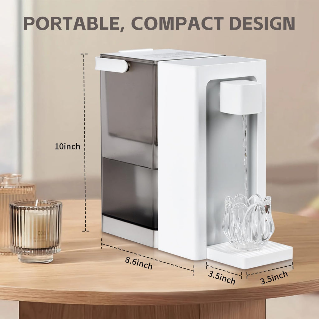 Instant Hot Water Filter Dispenser,3L Super Large Water Tank,Powerful Countertop Water Filter System,Instant Heating in 3 Seconds,Smart Touch Screen with,2 Filter Element,White