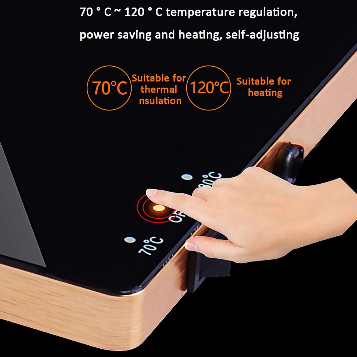 Plate Warmer Electric Food Warmer Plate Glass Warming Tray Electric Warming Tray Keeps Food Hot with AdjusTemperature Control Hot Plate for Buffets Parties Home Dinner