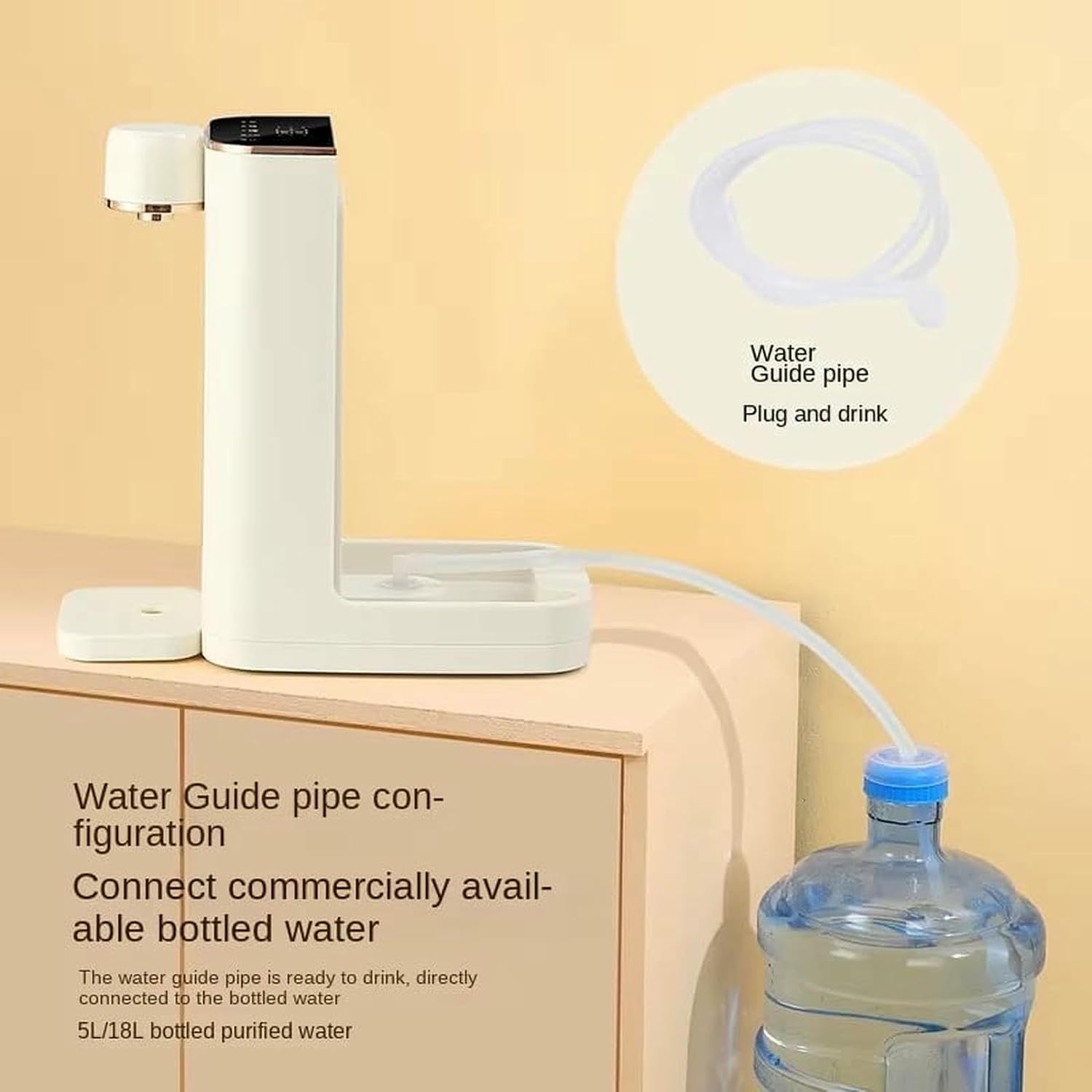 Hot Water Dispenser, 3 Second Rapid Heating, Adjustable 5 Temperatures, 3 L Large Capacity Electric Hot Water Kettle, for Home and Office