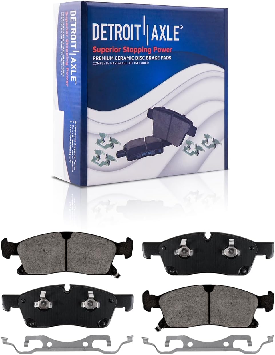 Detroit Axle - Front Brake Kit for 2011-2020 Jeep Grand Cherokee Dodge Durango, Disc Brake Rotors Ceramic Brakes Pads Replacement: 13.78' inch Front Rotors