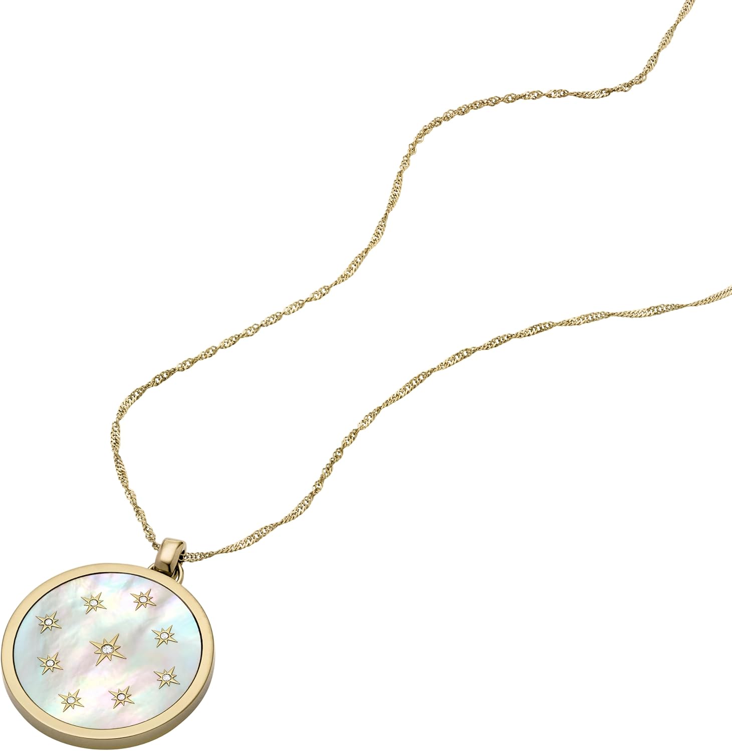 Fossil Women's Gold-Tone Stainless Steel Pendant Chain Necklace for Women
