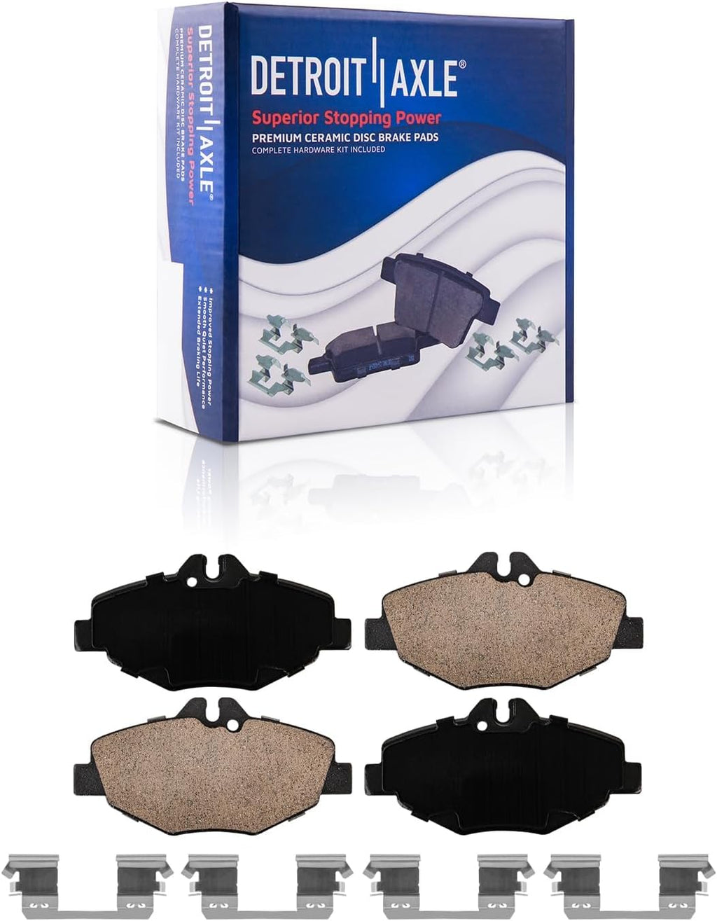 Detroit Axle - Brake Kit for 2003-2009 Mercedes-Benz E320, Replacement Disc Brake Rotors Ceramic Brakes Pads: 11.61' inch Front and 11.81 inch VENTED Rear Rotor