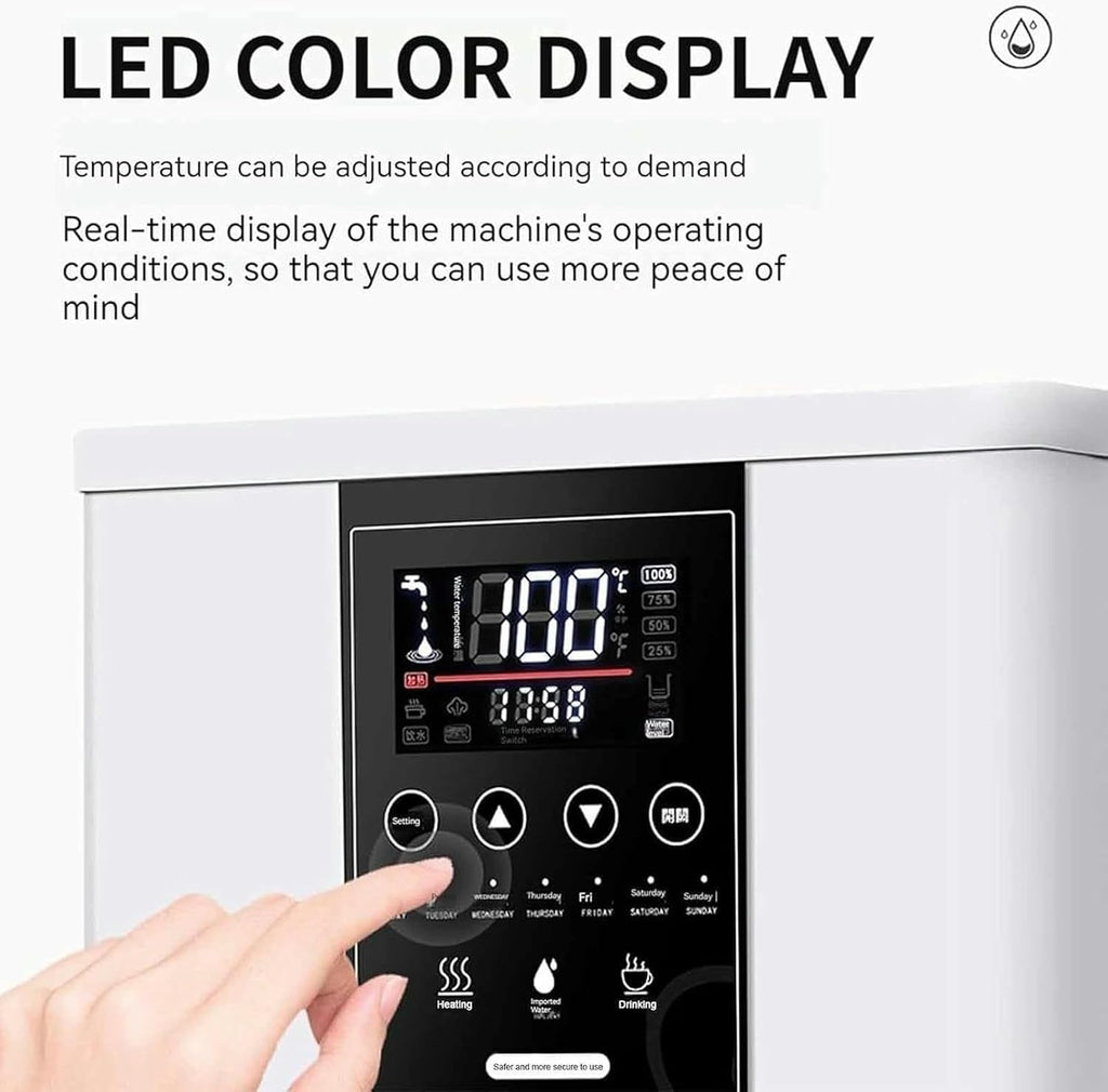 Commercial Water Boiler Dispenser,Stainless Steel Automatic Boiling Water Machine,45L Large Capacity Hot Water Dispenser with LCD Display for Tea,Coffee,Home(Black)