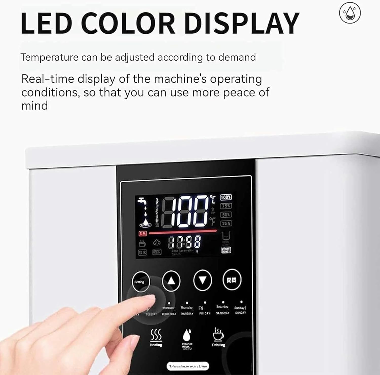 Commercial Water Boiler Dispenser,Stainless Steel Automatic Boiling Water Machine,45L Large Capacity Hot Water Dispenser with LCD Display for Tea,Coffee,Home(Black)