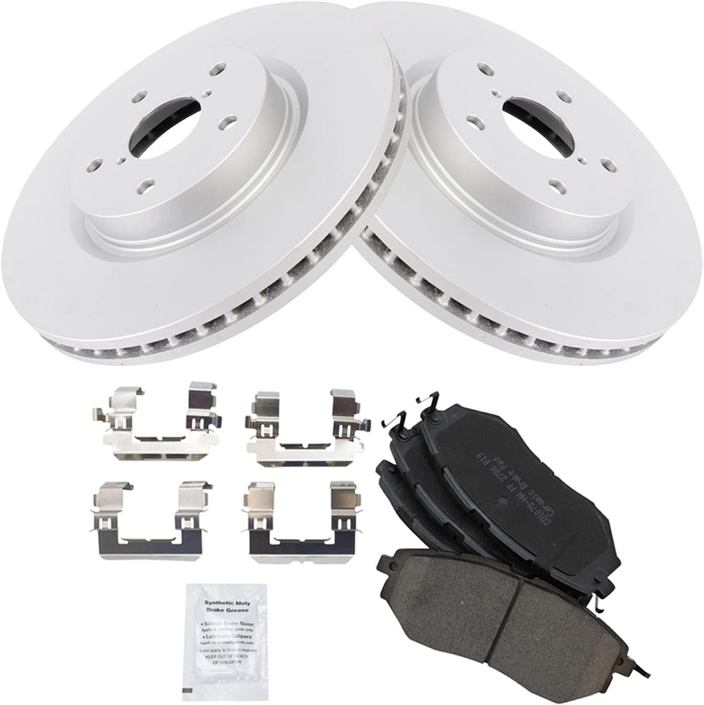 TRQ Front Brake Pad and Rotor Set Ceramic G Coated Vented Rotors Compatible with 2006-2007 Subaru B9 Tribeca 2008-2014 Tribeca 2015-2019 Legacy Outback 2015-2021 WRX