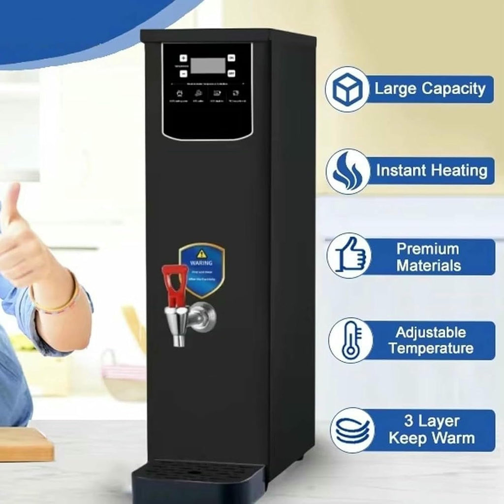 Commercial Hot Water Boiler,2.5KW Stainless Steel Instant Hot Water Boiling Machine with Digital Control Panel,Coffee Making Water Heater for Offices,Restauran(Silver 20L)