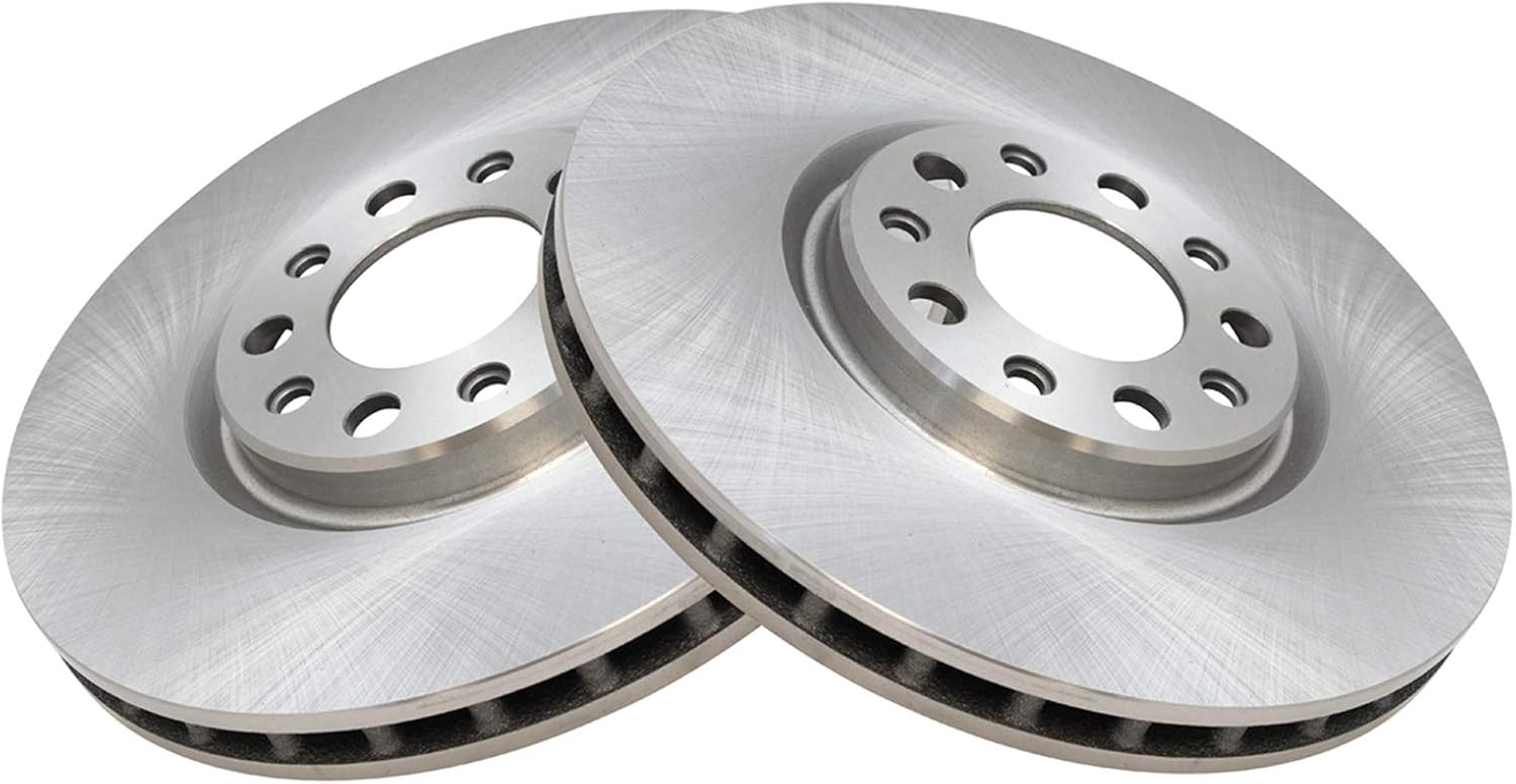 TRQ Front Brake Pad and Rotor Set Ceramic Vented Rotors Compatible with 2016-2021 Fiat 500X 2017-2022 Jeep Compass 2015-2021 Renegade