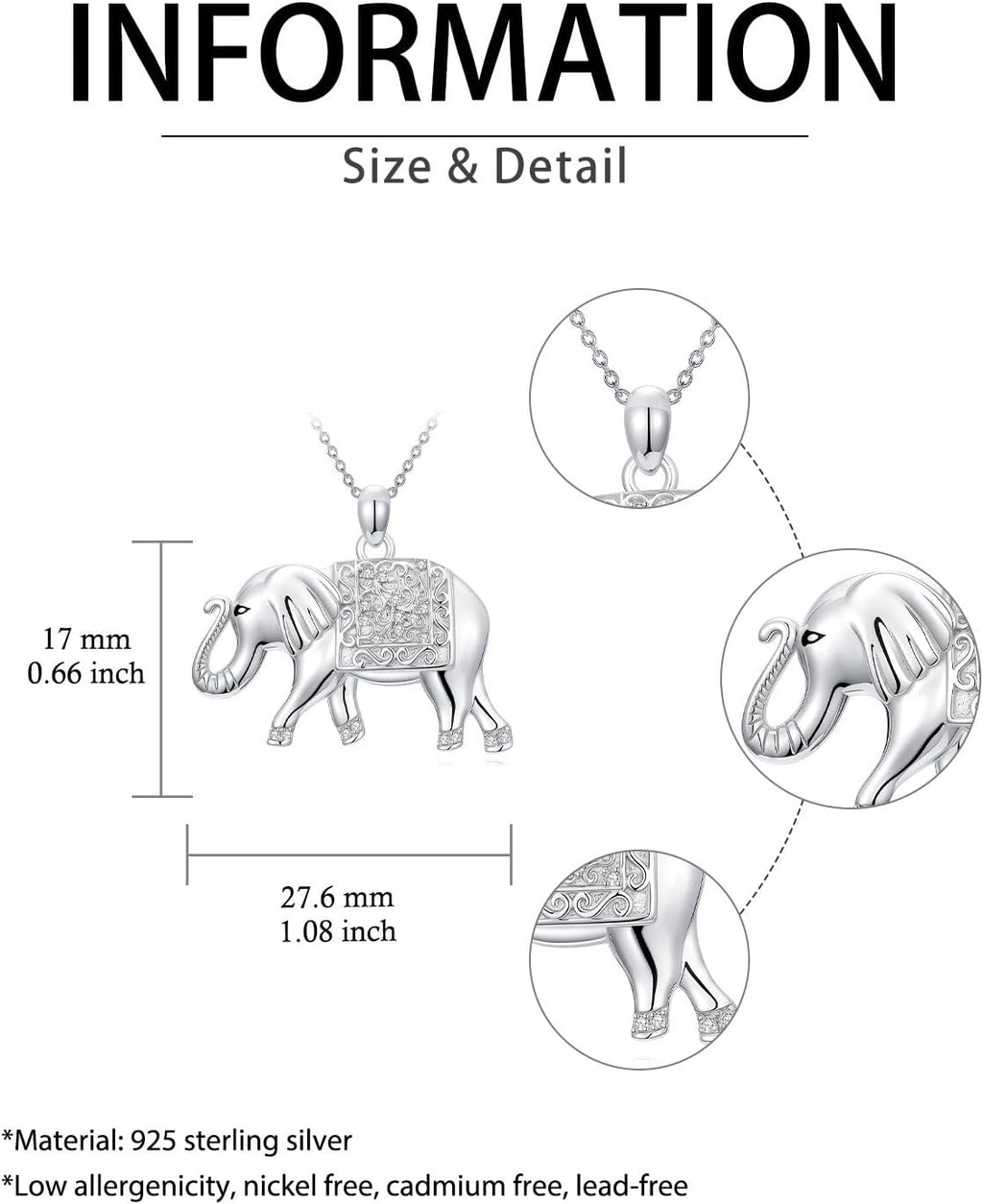 ZBA Natural Diamond Animal Necklaces for Women, 18k Gold Plated 925 Sterling Sliver Fine Jewelry Meaningful Gifts (Color F-G/Clarity I1-I2)