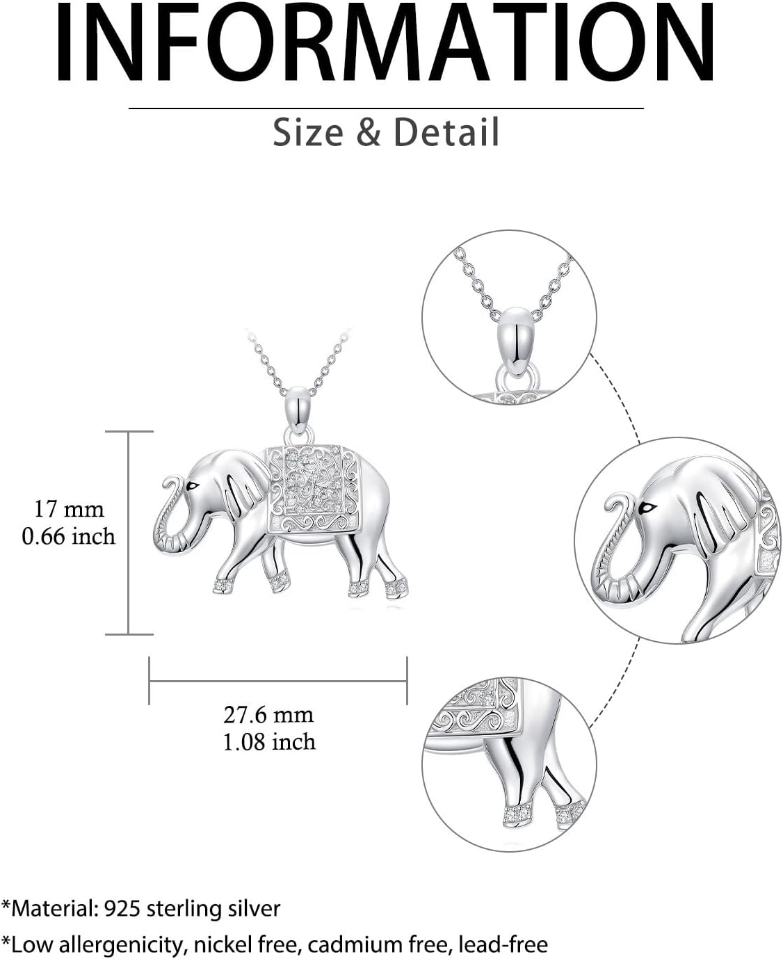 ZBA Natural Diamond Animal Necklaces for Women, 18k Gold Plated 925 Sterling Sliver Fine Jewelry Meaningful Gifts (Color F-G/Clarity I1-I2)