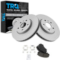 TRQ Front Brake Pad and Rotor Set Ceramic Vented G Coated Rotors Compatible with 2010-2015 Chevrolet Camaro