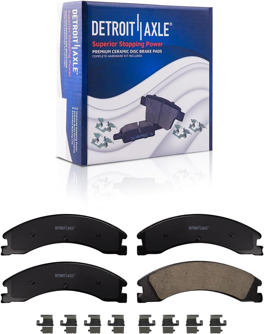 Detroit Axle - Brake Kit for 2008-2014 Ford E-450 Super Duty [Single Rear Wheel], 13.58' inch Front and Rear Disc Brake Rotors Ceramic Brake Pads with Hardware 2009 2010 2011 2012 2013 Replacement
