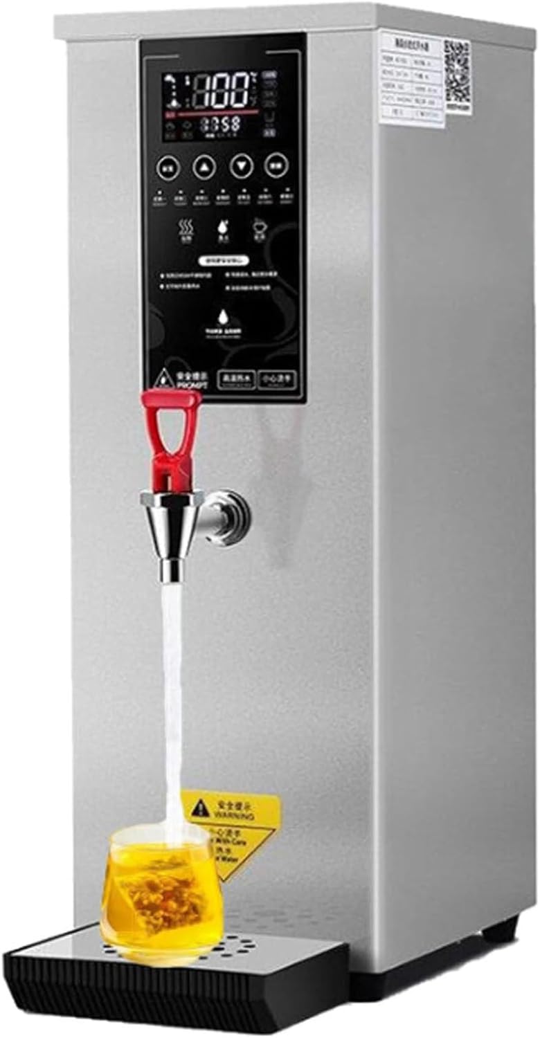 Commercial Instant Water Dispenser, 3000 w Desktop Electric Hot Water Boiler, 60°C to 100°C Adjustable, Automatic Hot Water Pot Digital Control Panel/Auto Temperature Control Silver