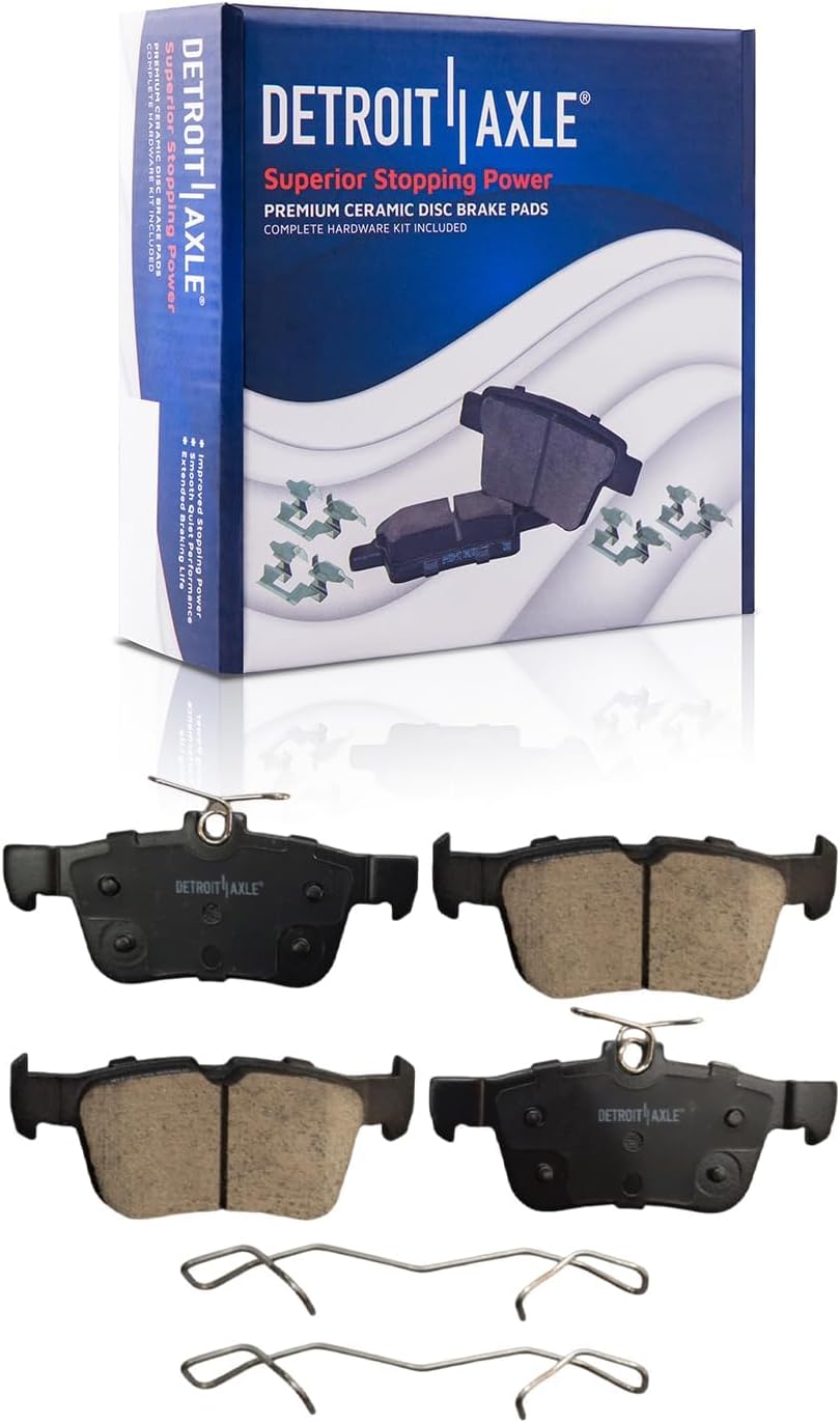Detroit Axle - Brake Kit for Ford Bronco Sport Escape Lincoln Corsair, Disc Brakes Rotors Ceramic Brake Pads 2020 2021 2022 2023 2024 Replacement: 12.13' inch Front and 11.89' inch Rear Rotors