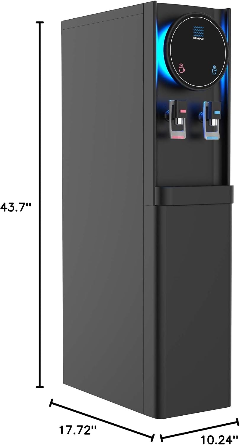Bottleless Water Cooler Hot and Cold Water Dispenser for Offices & Homes (Black)