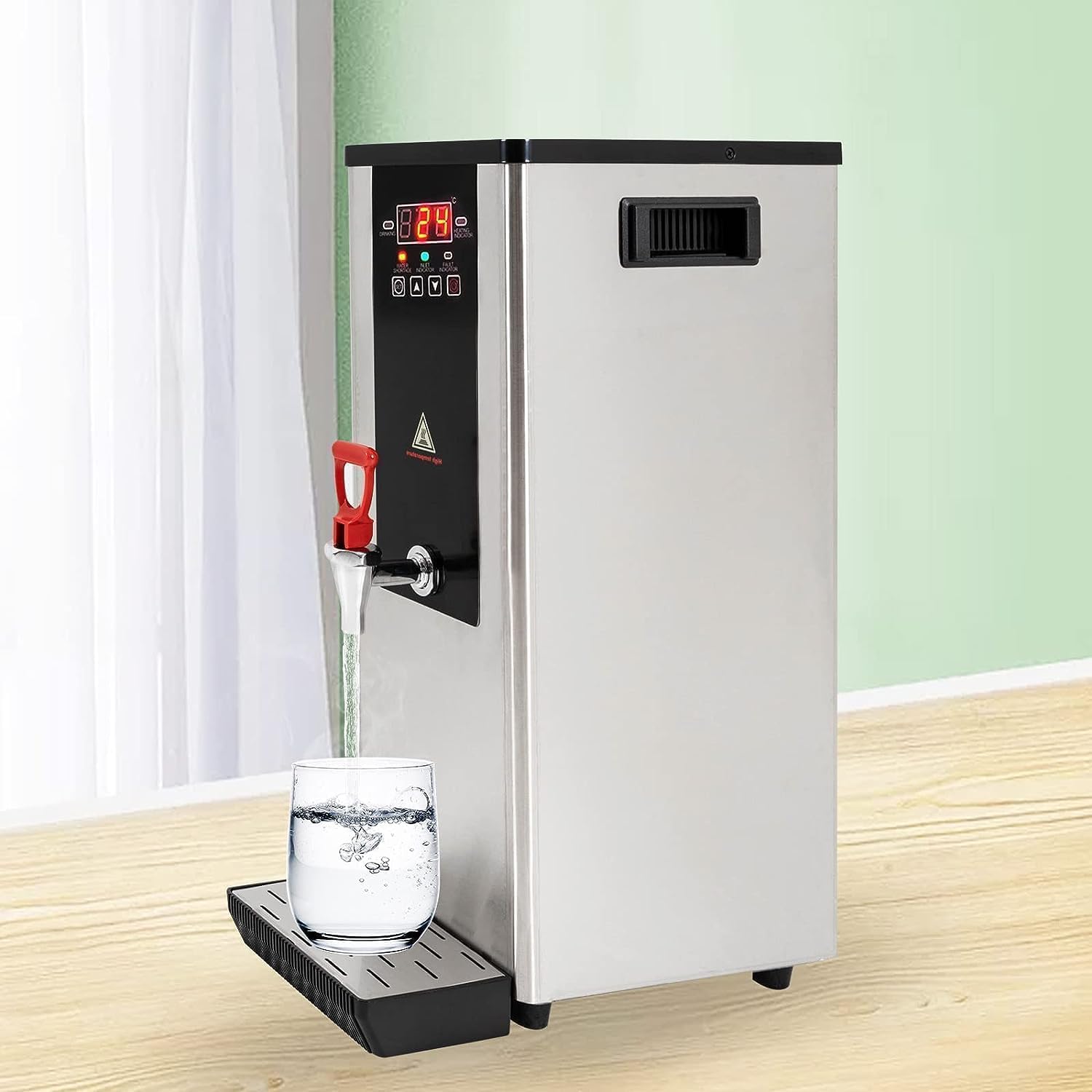 McbeAn Stainless Steel Automatic Boiling Water Machine,10L 2400W Hot Water Dispenser with Faucet and LCD Display, Water Boiler, Electric Drinking Machine, for Milk Tea Shop Hotel Lobby Tea
