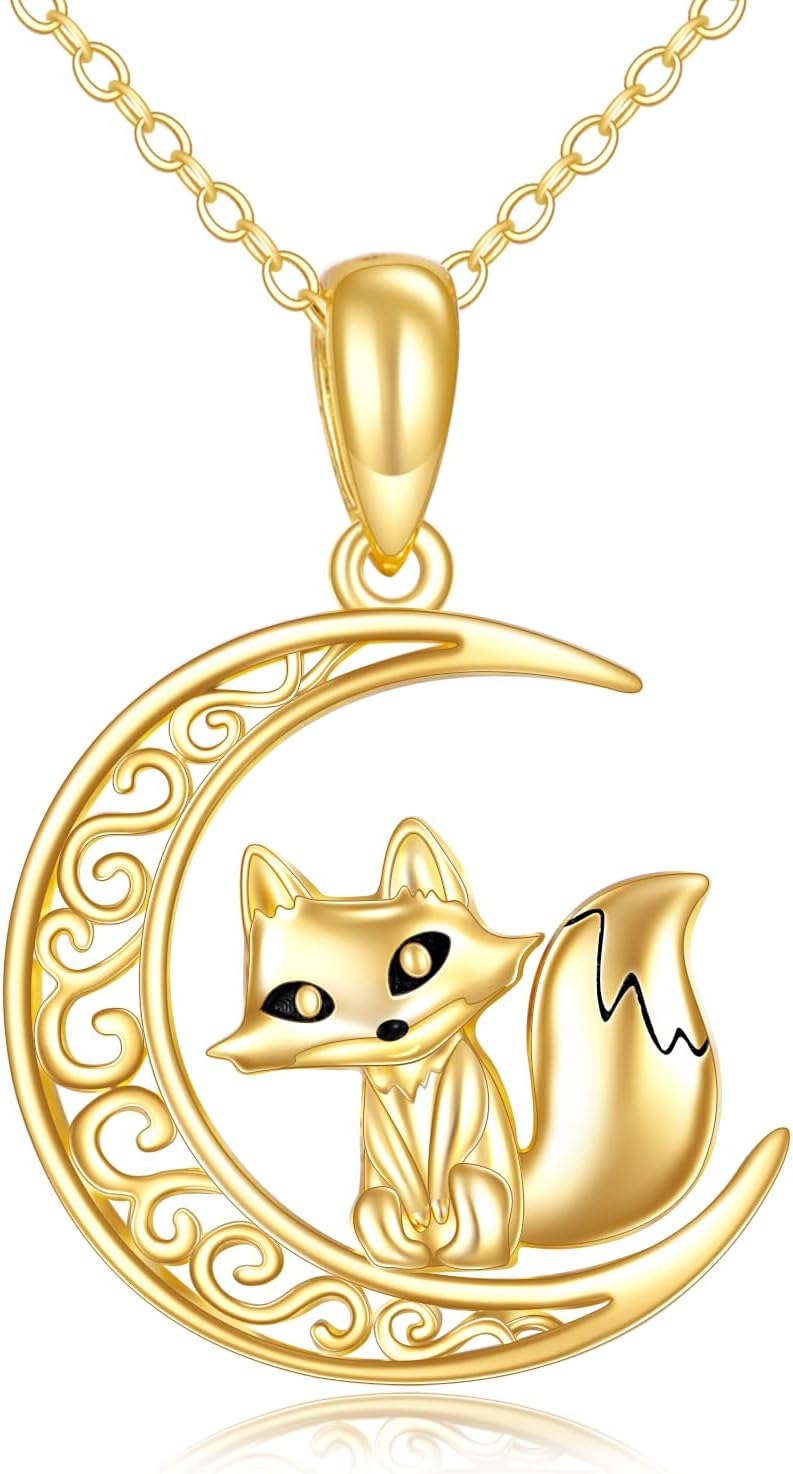 KECHO Christmas Gifts 14k Solid Gold Animals Necklace for Women Giraffe Bee Elephant Ladybug Koala Axolotl Horse Unicorn Cat Necklaces Pendant Jewelry Mothers Day Birthday for Mom Wife Friends
