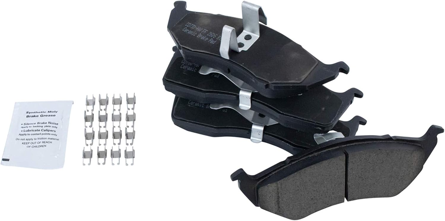 TRQ Front and Rear Brake Pad and Rotor Set Ceramic Compatible with 1999-2004 Chrysler 300M Dodge Intrepid 1998-2004 Concorde 1999-2001 LHS