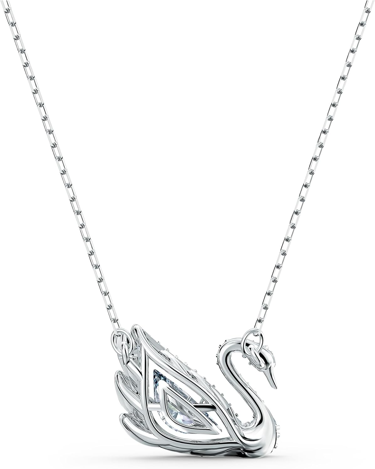 Swarovski Dancing Swan Necklace Jewelry Collection, Rhodium Finish