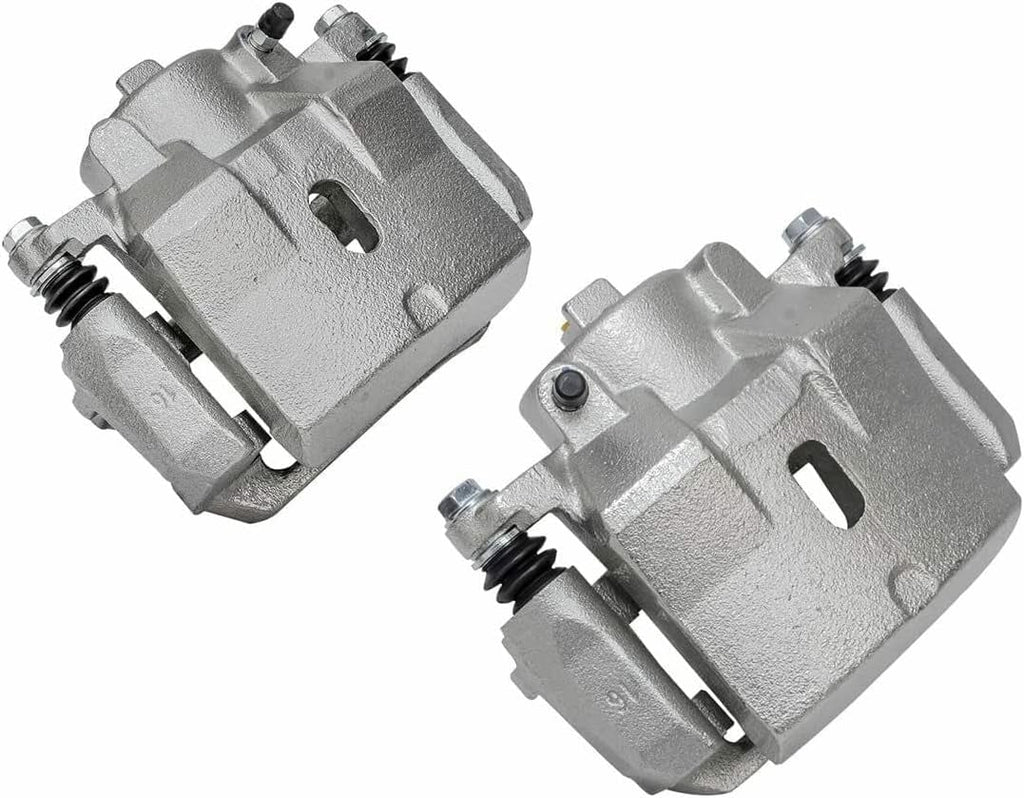 Detroit Axle - Front Brake Kit for 2004-2005 2009-2012 Chevy Malibu 2006-2010 Pontiac G6 2007-2009 Saturn Aura, Drilled Slotted Brake Rotors Brake Calipers Ceramic Brakes Pads: 11.65' inch Rotors