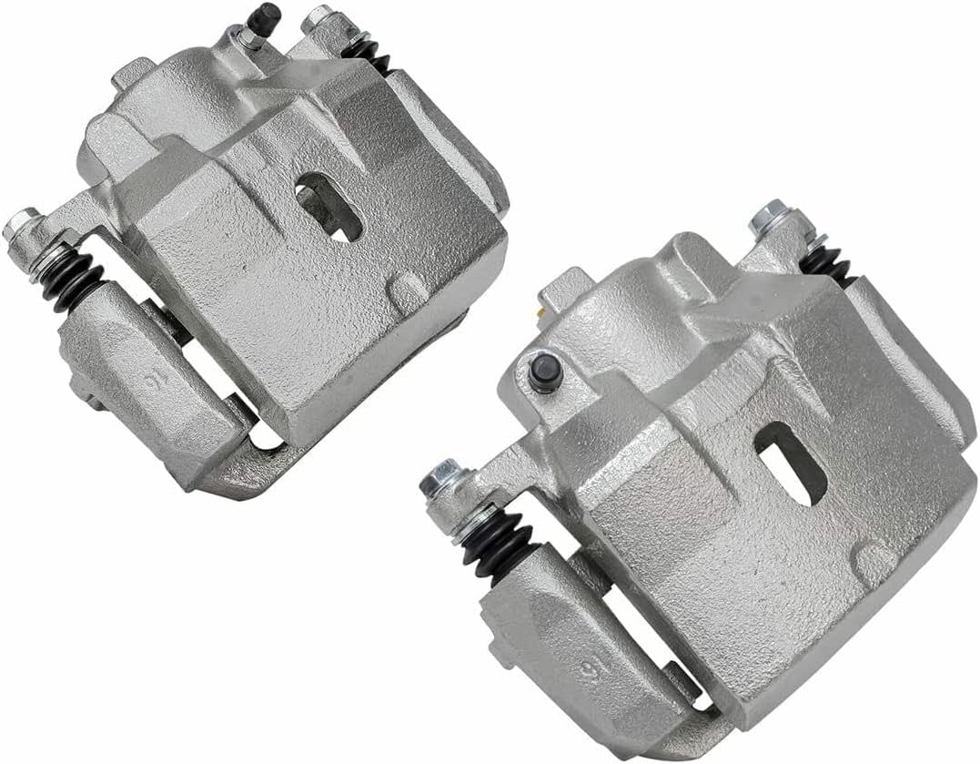Detroit Axle - Front Brake Kit for 2004-2005 2009-2012 Chevy Malibu 2006-2010 Pontiac G6 2007-2009 Saturn Aura, Drilled Slotted Brake Rotors Brake Calipers Ceramic Brakes Pads: 11.65' inch Rotors