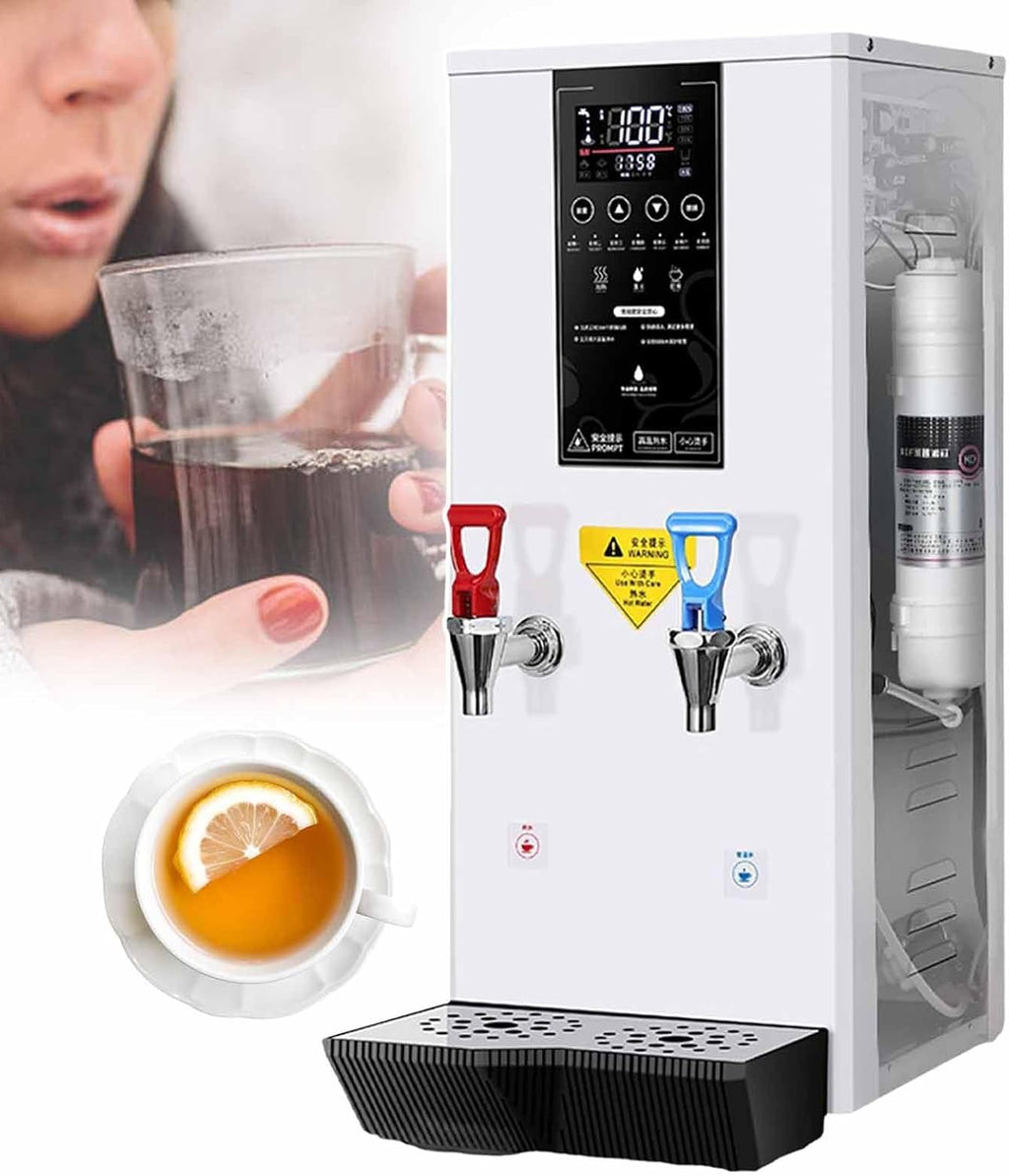 Hot Water Dispenser, 2500 W Fast Boiling Water Machine, with Water Connection, Stepping Type Water Boiler, Digital Display, Adjustable Temperature, for Brewing Coffee, Hot Cocoa,White