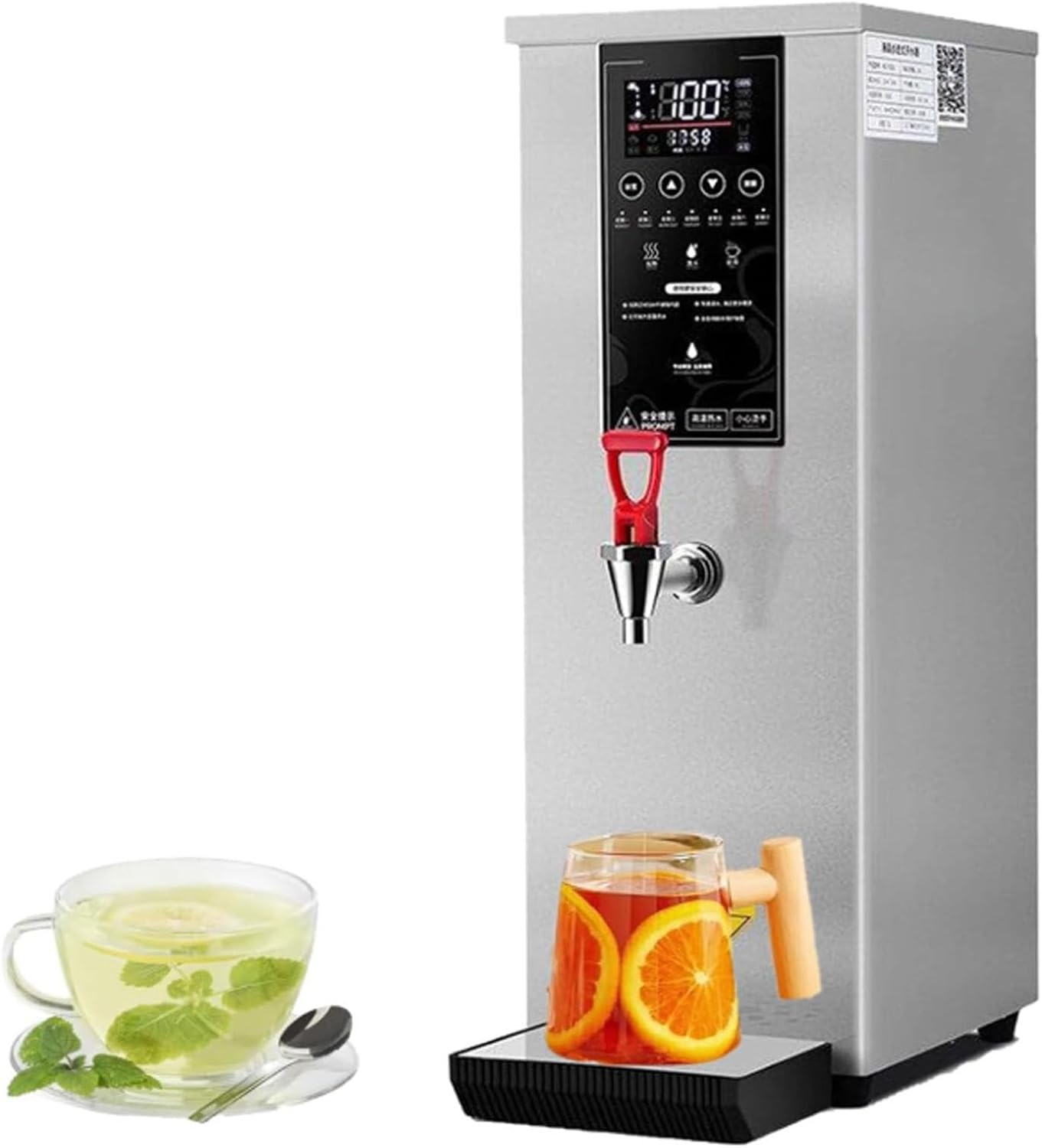 Commercial Hot Water Boiler, 60L/H Autofill Stainless Steel Tea, Coffee Making Water Heater, Digital Control Panel/Auto Temperature Control, Non Drip Tap, Catering Hot Tea Urn Silver