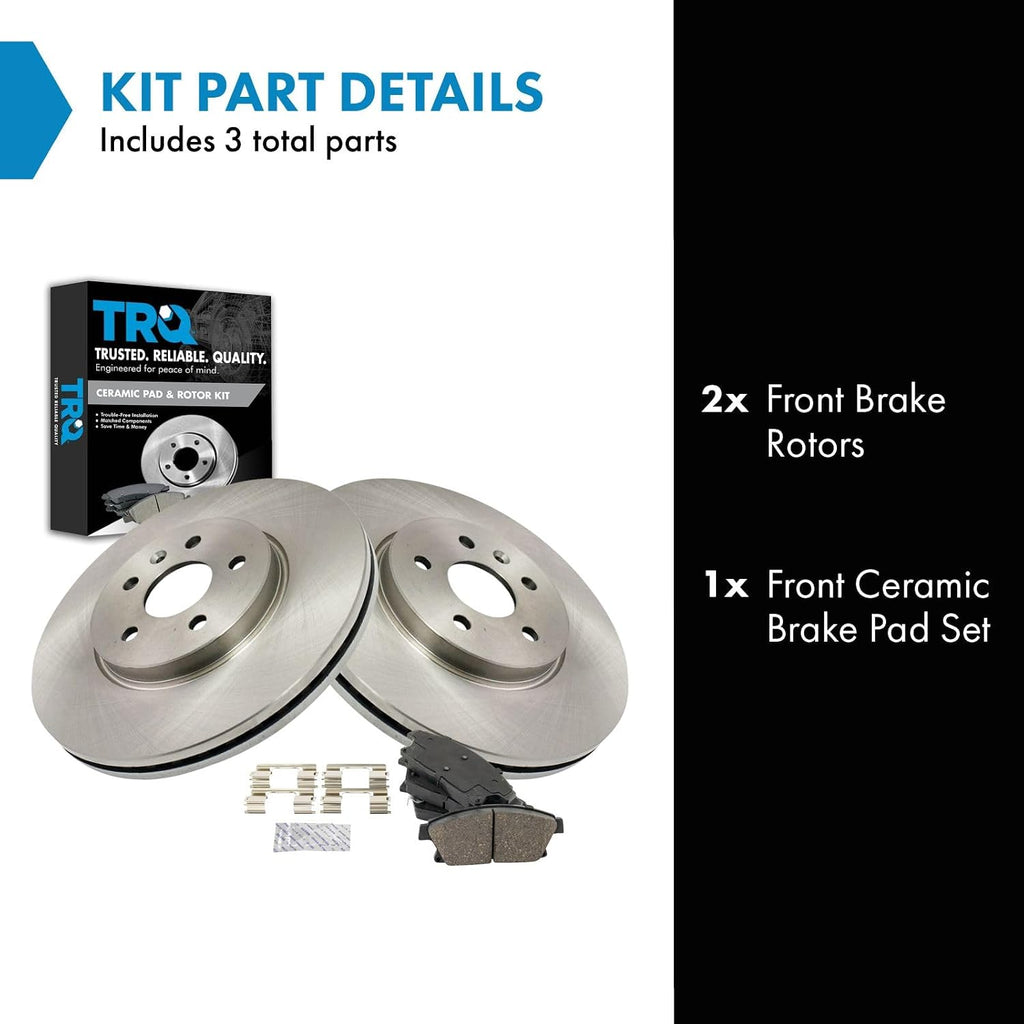 TRQ Front Ceramic Brake Pad and Rotor Set 11.81 in 5-Lug for 2013-2017 Buick Encore 2015-2017 Chevrolet Trax Korea Built Models 1st VIN Digit K 2015-2017 Trax Mexico Built Models 1st VIN Digit 3