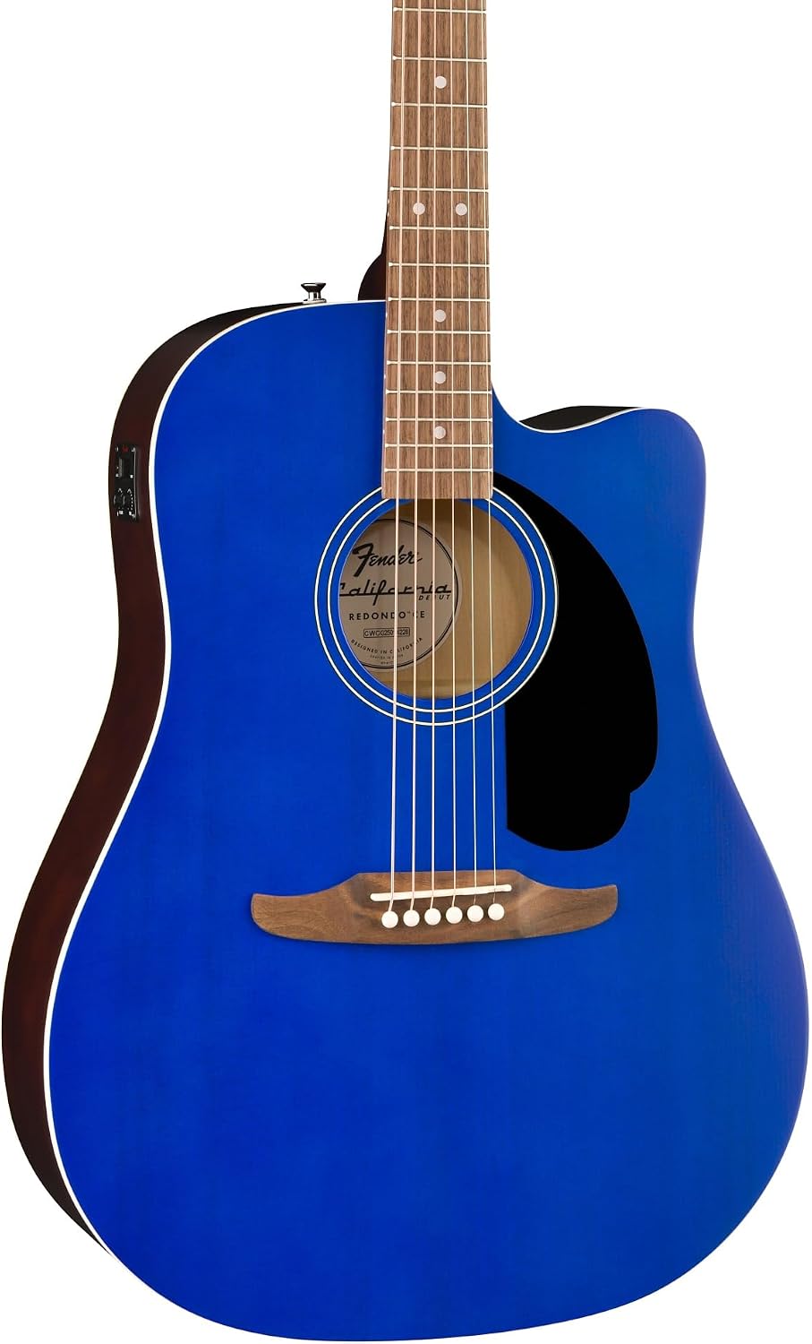 Fender California Redondo CE Acoustic-Electric Guitar - Saphire Blue Bundle with Gig Bag, Strap, Strings, Picks, and Austin Bazaar Instructional Video