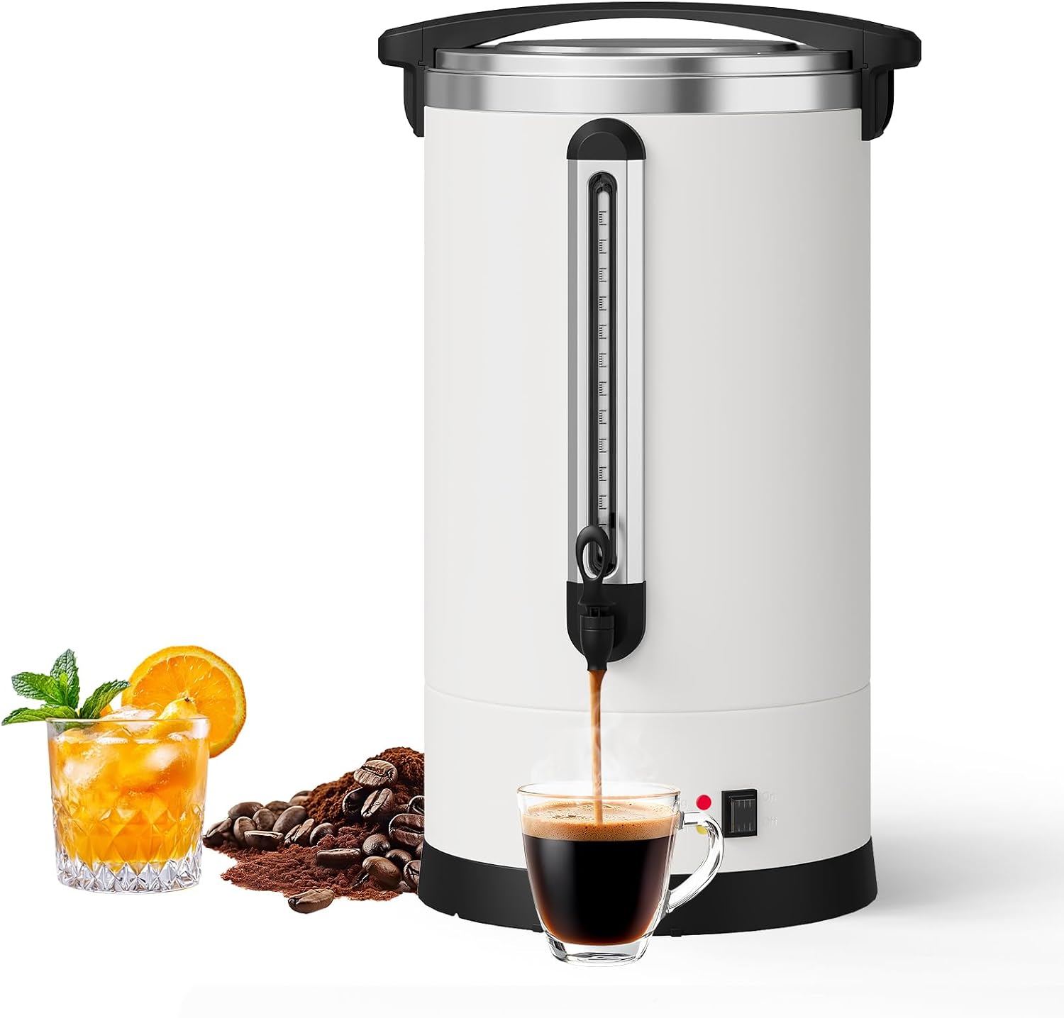 TrailBlaze 18L Double Wall Insulated Stainless Steel Commercial Coffee Urn - Electric Coffee Maker for Catering, Buffet, Weddings, Parties, Large Capacity Hot Beverage Dispenser, Fast Brewing